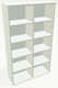 Armoire mélamine H195xL120, séparation médiane, sans portes -Finitions = Top de finition : BLANC (BL) / Corps d'armoire et tablettes: Blanc (BL)
