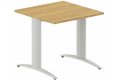 Module départ L80xP80cm pour table composable pied "i" Plateau : Noyer / Piétements : Aluminium