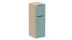 Meuble à cases H.137xL.45xP.50cm - 2 cases : 1 x H86cm (en bas) + 1 x H43cm. portes avec découpe en partie haute. serrure à clé