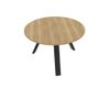 X3 Table de réunion diam 120cm. Plateau Chêne naturel et pietement Noir.