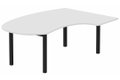 K3 compact 90° manager 190x141x104x60cm, plateau blanc, structure noire
