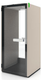 Cabine acoustique SPIX 1 personne debout, Hauteur : 2265 mm Largeur : 1000 mm Profondeur : 1000 mm, Plateau fixe (830 x 320 mm) –trapézoïdal, coins arrondis avec un rayon de 50 mm Monté sur la paroi droite Hauteur : 1050 mm