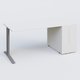 K1 Plateau droit 160x80 avec tour de rangement sous plateau à droite. Plateau Blanc et pietement Aluminium