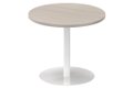 Table ronde diamètre 90cm Plateau Acacia sur pied colonne Blanc