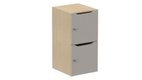 Meuble à cases H.92xL.45xP.50cm - 2 cases H43cm. portes avec découpe en partie haute. serrure à clé