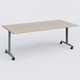 Table abattante gamme Design 200*100 cm. Plateau Acacia et pietement Aluminium.