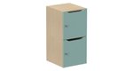 Meuble à cases H.92xL.45xP.50cm - 2 cases H43cm. portes avec découpe en partie haute. serrure à clé