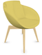 Coco - Fauteuil 4 pieds bois naturel (W1). Tissu Int Ere Jaune (C03) - Tissu Ext Ere Jaune (C03) 