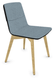 MELODY chaise 4 pieds bois. face intérieure tissu STEP GRIS face extérieure tissu step mélange coloris NOIR piétement frêne brun