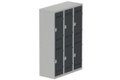 Vestiaire multicases, 3 colonnes L.120cm/6 cases, coffre gris clair/portes anthracite