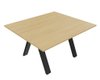 X3 Table de réunion rectiligne L140xP120cm. Plateau Chêne clair et piètement Noir.