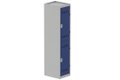 Vestiaire multicases, 1 colonne L.40cm/2 cases, coffre gris clair/portes bleu foncé