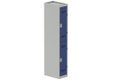 Vestiaire multicases, 1 colonne L.30 cm/2 cases, coffre gris clair/portes bleu foncé