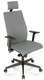 Fauteuil ZEN tissu manager avec têtière, sans accotoirs, tissu gris BNJ