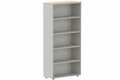 Armoire mélamine H196xL100cm sans portes, Finitions = Top de finition :CHENE(CE) / Corps d'armoire et tablettes: ALUMINIUM (AL)