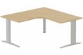 K1-  Plan compact 90° symétrique sur poutre 160x160x80 / 80 -Finitions : PLATEAUX: CHENE (CE) / PIETEMENTS: ALUMINIUM (AL)