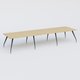 K5 table bench 420*120 cm. Plateau Chêne clair et pietement Noir Mat avec base chromé.