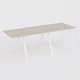 Table Keops Métal 340x120 cm de profondeur et hauteur 109 cm . Plateau épaisseur 25mm.
