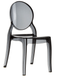 VERSAILLES- Chaise médaillon en polycarbonate transparent-Finition noir transparent