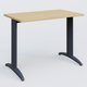 K2 Plateau droit 100x60 pieds fixe. Plateau Chêne clair et pietement Anthracite.