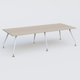 K5 table bench 280*120 cm. Plateau Acacia et pietement Blanc avec base chromé.