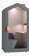 KALM - CABINE ACOUSTIQUE SOLO DIM EXT 2100X900X1100CM sur roulettes éclairage LED avec capteur - tablette : L760P380H30mm coloris Gris cendré