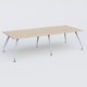 K5 table bench 280*120 cm. Plateau Hêtre et pietement Blanc avec base chromé.