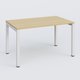 K3 Plateau droit 140x80 . Plateau Chêne clair et pietement Blanc
