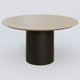Table Basse Fashion Styl piètement colonne en métal D-26cm et plateau bois. Plateau Chêne et pietement Noir (RAL 9005).
