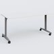 Table abattante gamme Design 160*70 cm. Plateau Blanc et pietement Aluminium.