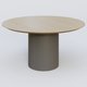 Table Basse Fashion Styl piètement colonne en métal D-26cm et plateau bois. Plateau Chêne et pietement Carbon Grey.