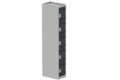Vestiaire multicases, 1 colonne L.30cm/5 cases, coffre gris clair/portes anthracite