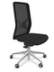 EOLE-Chaise dos résille cadre noir synchrone-soutien lombaire réglable-piétement aluminium poli