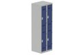 Vestiaire multicases, 2 colonnes L.60 cm/4 cases, coffre gris clair/portes bleu foncé