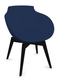 Coco - Fauteuil 4 pieds noirs, Tissu Int Step Bleu (L04) - Tissu Ext Step Bleu (L04)