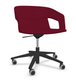 Melody - Fauteuil Pietement roulettes Alu poli noir (A). Tissu Int Step et extérieur rouge