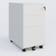 Caisson métal slim sur roulettes 3 tiroirs dont 1 DS H60xL30xP52cm/ blanc