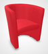 CLUB fauteuil 1 place, vinyle VALENCIA coloris rouge (VLD)