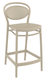 FLORENCE  chaise élegante et confortable Haut.65cm  en polypropylène injectée renforcé de fibre de verre- Finition Taupe