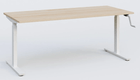 K_Pro 1 Poste solo RH 70-116 cm . Plateau 200*80 épaisseur 25mm, plateau hêtre, pieds blancs