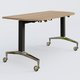 Module d'extrémité de la gamme LEM 145-70 cm. Plateau Noyer et pietement Noir/Chrome.