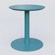 Table Basse Fashion Styl piètement colonne en métal et plateau bois. Plateau Bleu Petrole (RAL 5025) et pietement Bleu Petrole (RAL 5025).