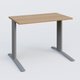 K1 Plateau droit 100x60 pieds fixe. Plateau Noyer et pietement Aluminium