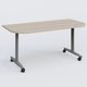 Module d'extrémité pour table abattante gamme Design 165*80 cm. Plateau Acacia et pietement Aluminium.