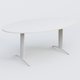 Table de réunion pietement K2 plateau 200-110 cm. Plateau Blanc et pietement Blanc.