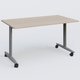 Table abattante gamme Design 140*80 cm. Plateau Acacia et pietement Aluminium.