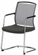 DANDY VISITEUR fauteuil luge, dos résille noir, CUIR PLEINE FLEUR coloris marron foncé, structure chrome