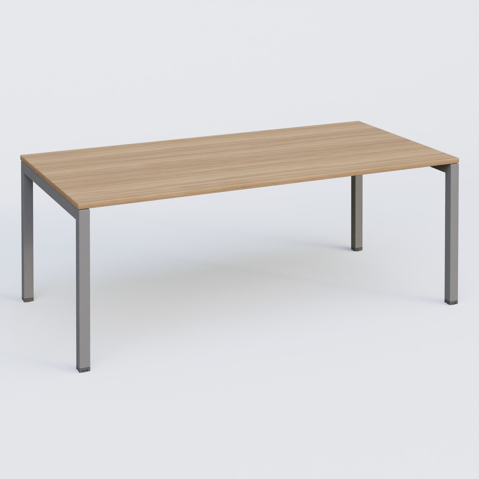 K3 Plateau droit 200x100 . Plateau Noyer et pietement Aluminium