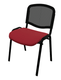 Joker Mesh - Chaise piétement 4 pieds laqué noir (A).Assise tissu et dossier résille Bondai Framboise (BNS)