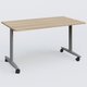 Table abattante gamme Design 140*80 cm. Plateau Chêne naturel et pietement Aluminium.